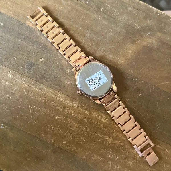 Rose gold iced quartz watch - Image 4