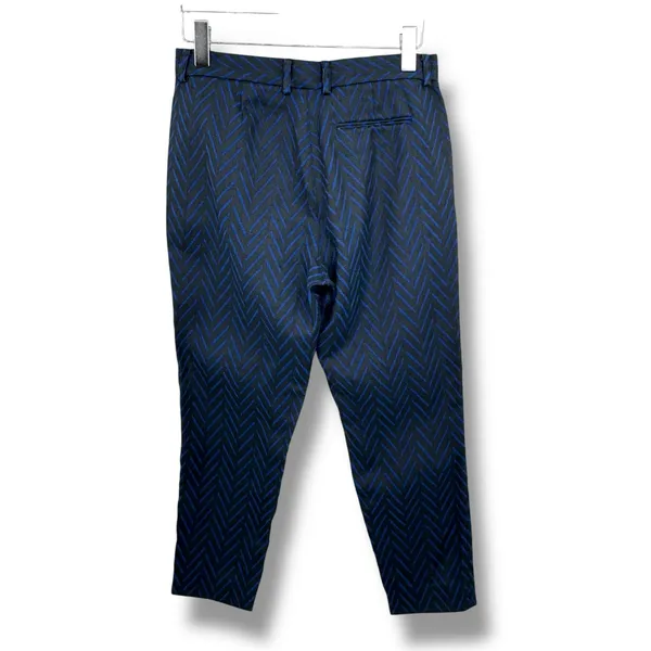 Madewell Et Sezane pants women's 4 crop chevron career dress trouser blue black - Image 4