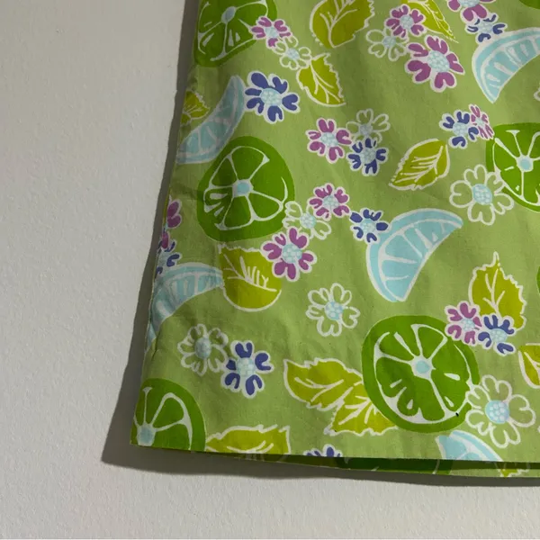 Vintage Lilly Pulitzer White Label Green Citrus Floral Print Mini Skirt Preppy - Image 4