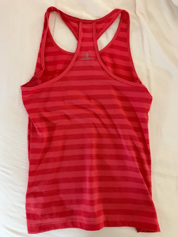 New Balance Women's Red Striped Racerback Tank Top - Image 2