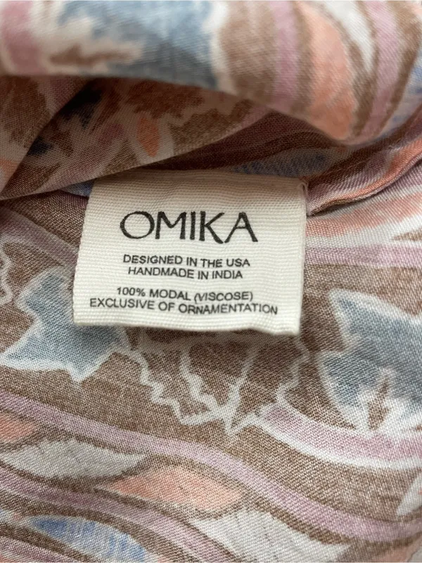 Omika Cala Blouse in Nitara Peach Peasant Boho Tassel Sz M 💛🎀 - Image 9