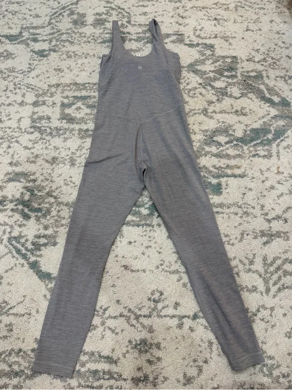 Lululemon Align Bodysuit 25” Heather Gray Built In Bra Size 6 - Image 4
