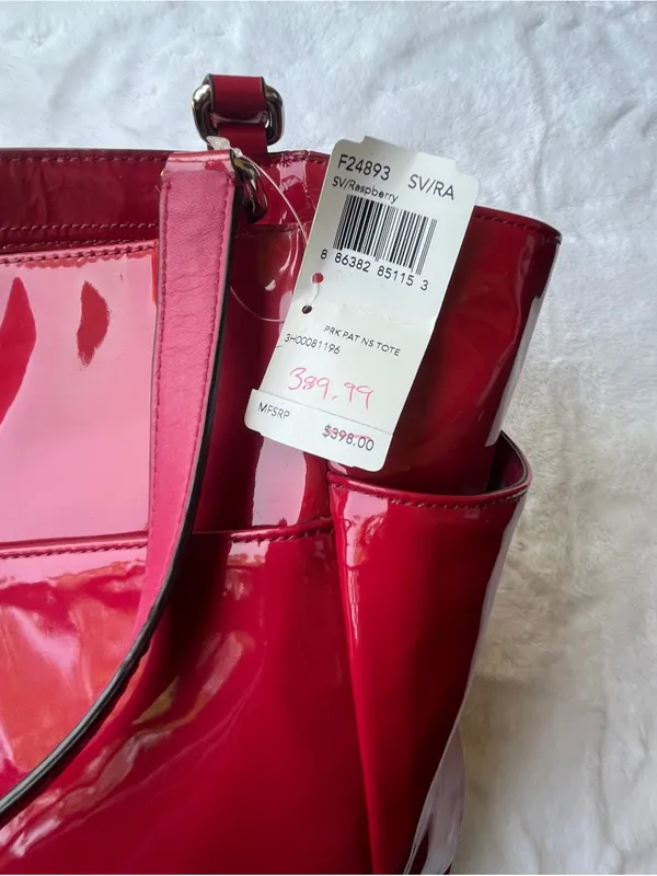 Coach Red Patent Leather Shoulder Tote - Image 7