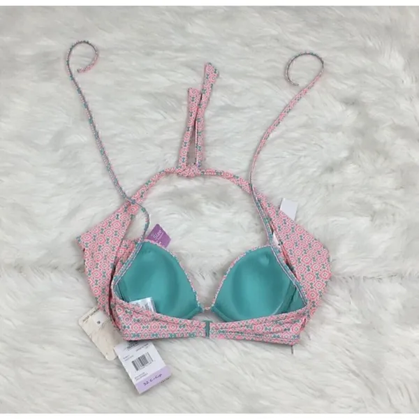 NEW Coco Rave Simone Halter Bikini Top Size 32 C Cup Underwire Multicolor - Image 3