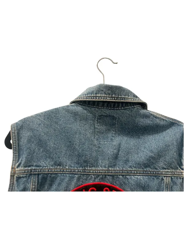 Rolling Stones Forever 21 Denim Vest Medium Back Patch Rock Band Concert Jean M - Image 6