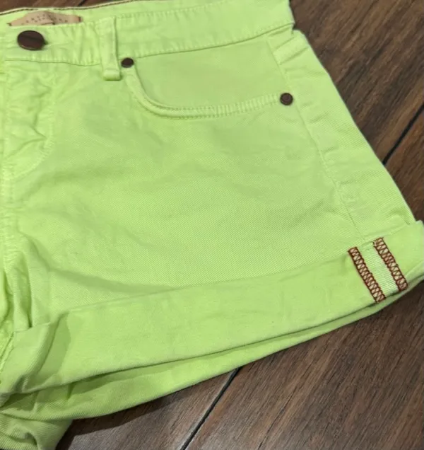 Sanctuary Vintage Neon Lime Green Denim Shorts - Image 8