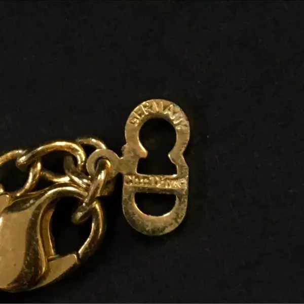 Christian Dior gold perfume bottle necklace with Dior logo - Image 3