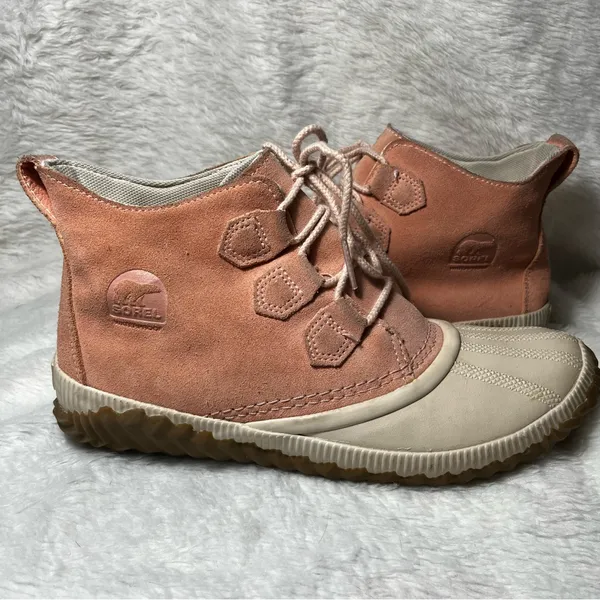 SOREL Out N About Duck Rain Boots Pink & White Size 10 Women's - Image 4