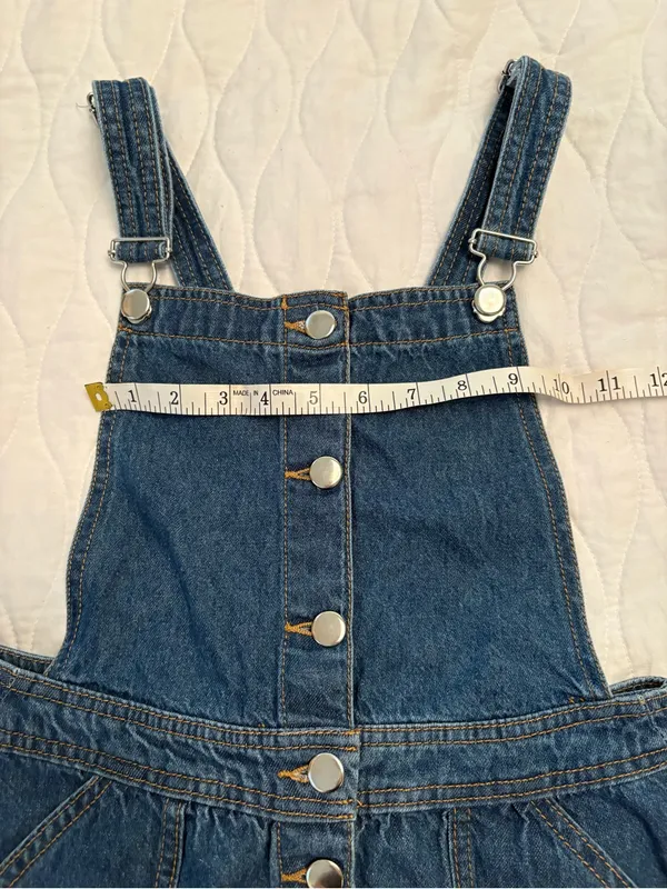 H&M Denim Overall Dress Size 6 - Image 9