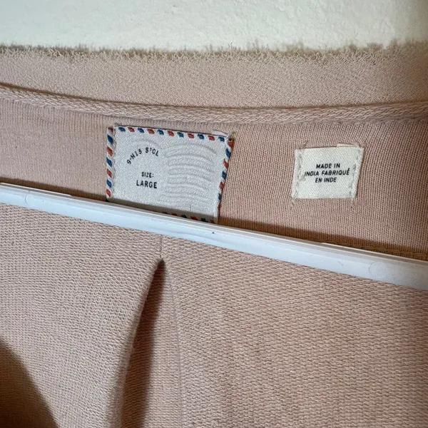Anthropologie Postmark Paillette Sequin Cardigan Size‎ Large Tan - Image 5