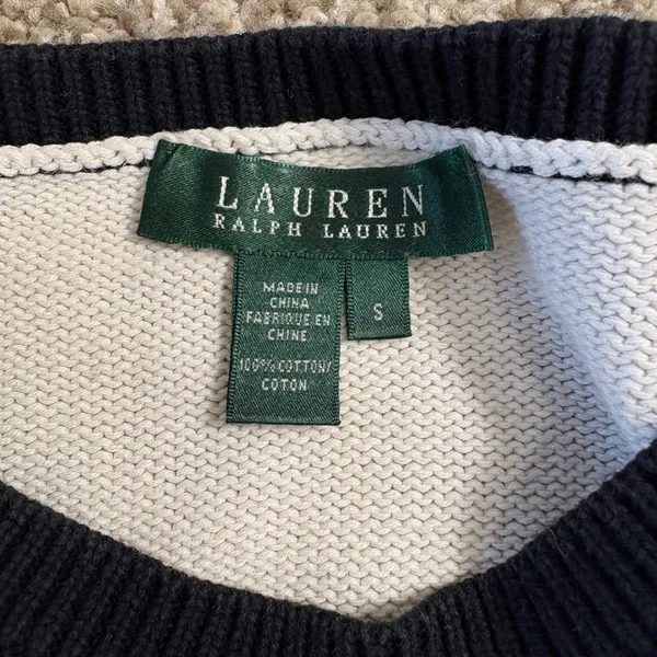 Lauren Ralph Lauren Striped‎ Boat Neck Long Sleeve Top Women SM Nautical Coastal - Image 5
