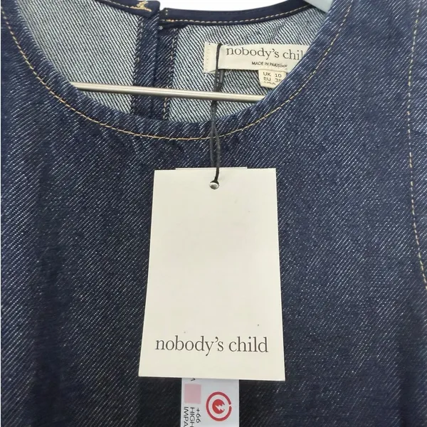 Nobody’s Child Palermo Racer Denim Dress Blue Sleeveless Mini Size 6 - Image 5