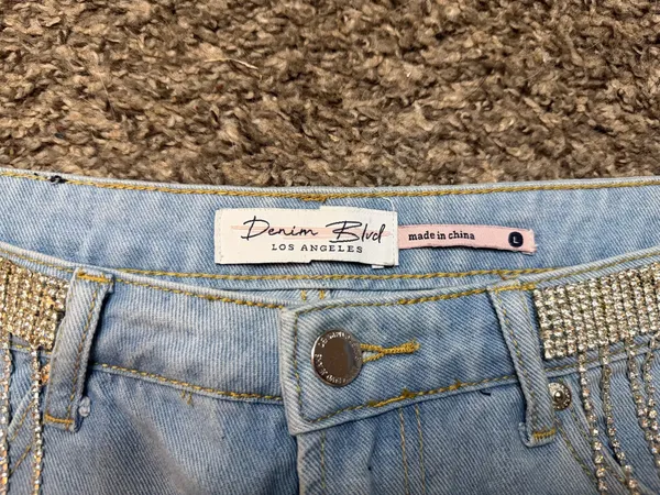 Denim Blvd Shorts Distressed rhinestones  - Image 2