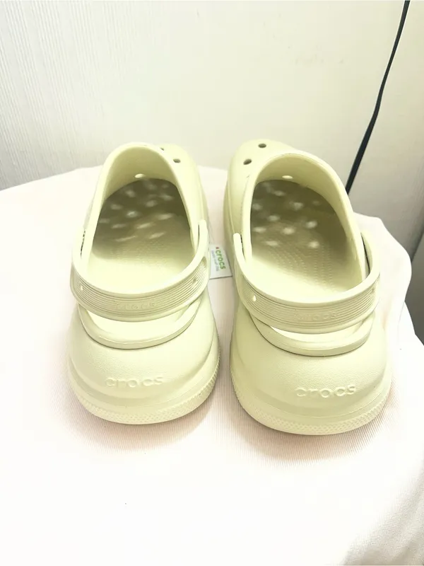 CROCS Classic Platform Clogs in Light Cream - Image 2