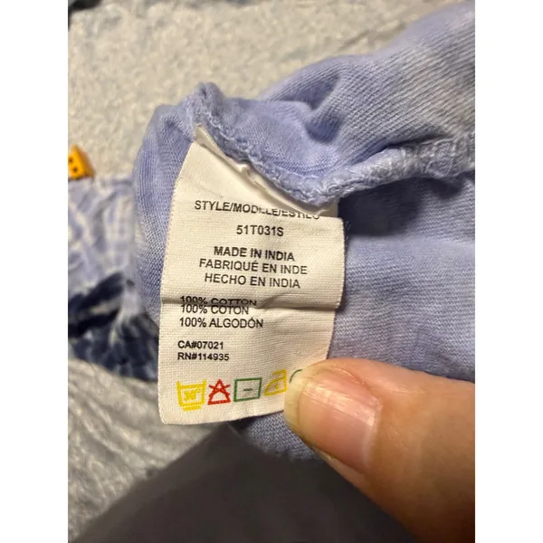 RD Style Size Small Woman Blue Tie Dye Short Sleeve Shirt Boxy Contemporary - Image 5