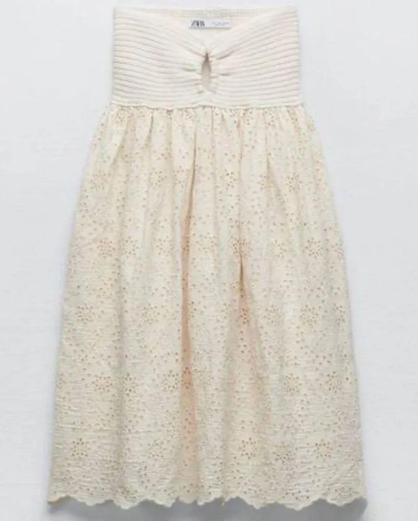 ZARA NWOT White Strapless Dress - Image 5
