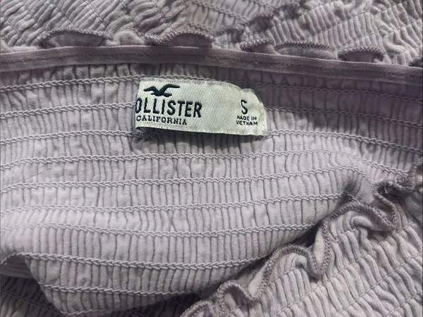 Hollister Smocked Tube Top Lavender Purple Strapless Crop Top Size Small - Image 2