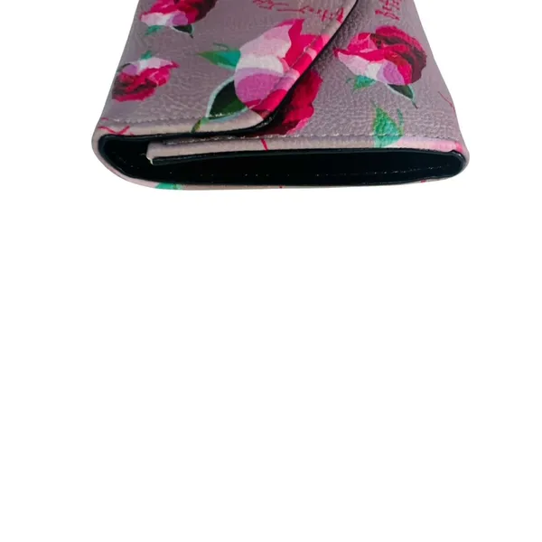 Betsey Johnson‎ Greige XOLANA Flap Wallet Tri-Fold Card Pink Multi Color NWT - Image 10