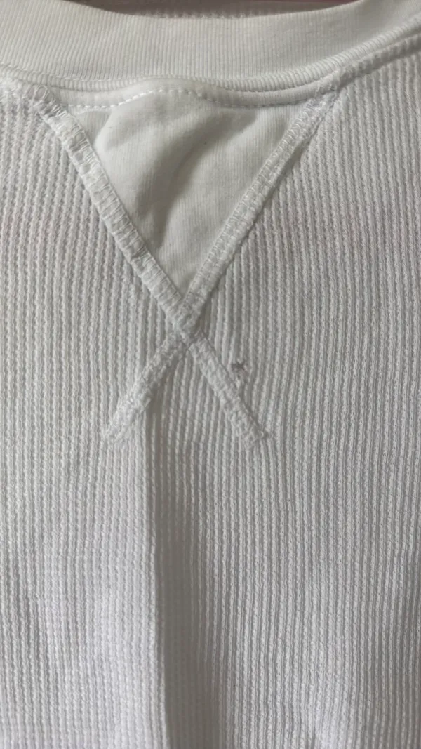 Brandy Melville Waffle Knit Long Sleeve White - Image 3