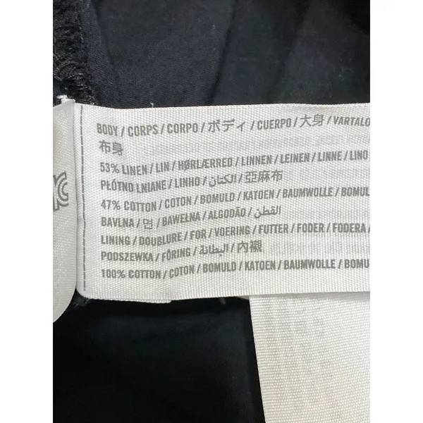 Abercrombie & Fitch Women's Black Linen High Rise Mini Flare A-Line Skirt Sz L - Image 6