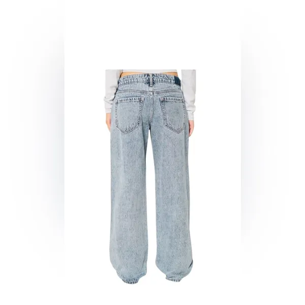 Hollister Low-Rise Medium Wash Baggy Jeans 25X31” Med Wash 100% Cotton Wide Leg - Image 5