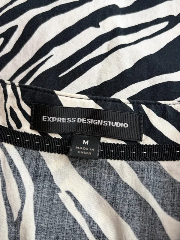 Express Y2K 2000s 00s club party cami tank zebra print going out top sz medium - Image 2