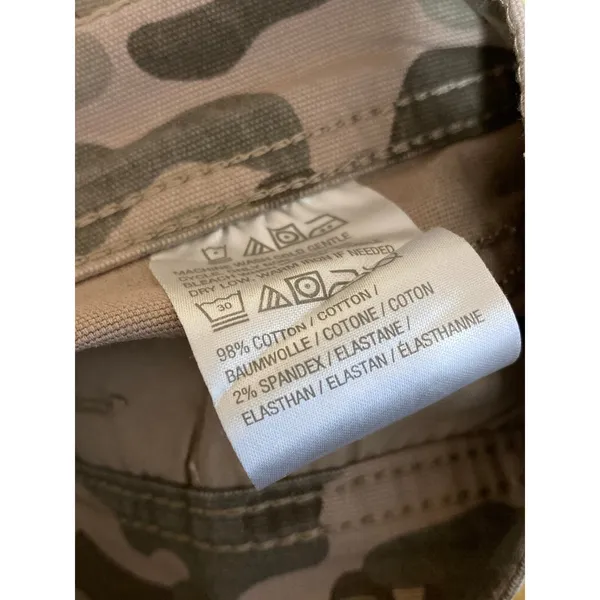 D&Co Denim & Co Women's Green Camo Army Military Straight Denim Jeans Size 14 - Image 4