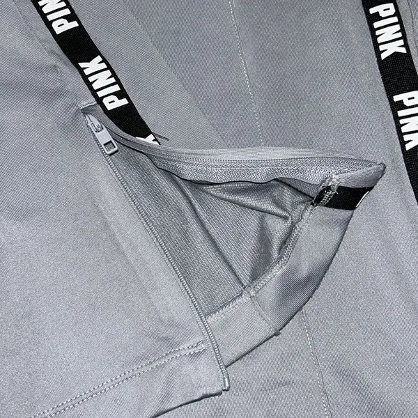 Pink Victoria’s Secret Gray High waist Track Pants(Size Small) - Image 9