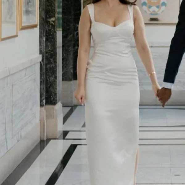 Reformation | NWT Willy Satin Sweetheart Maxi Dress in Ivory White Size 4 - Image 3