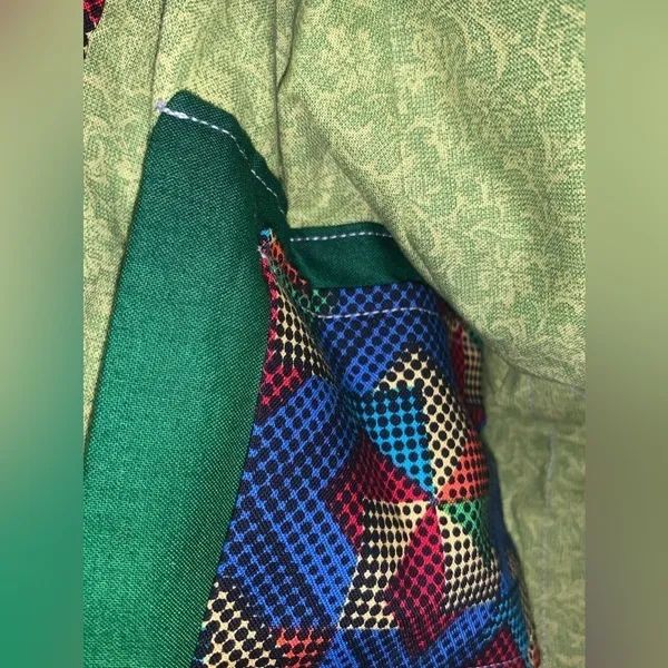 Fabric Quilted Handmade Zipper Folding Oversize Handbag Unique Funky Zips Shut - Image 5