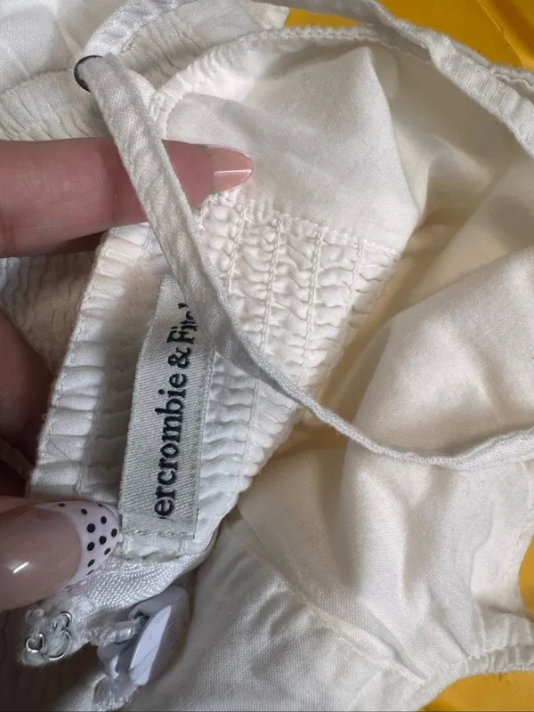Abercrombie & Fitch White Linen Wrap Skort Dress Romper Womens Size S - Image 8
