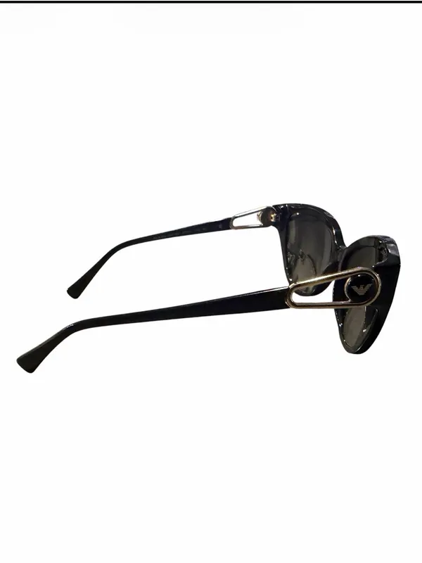Emporio Armani Black‎ Cat-Eye Sunglasses with Case and Accessories - Image 9