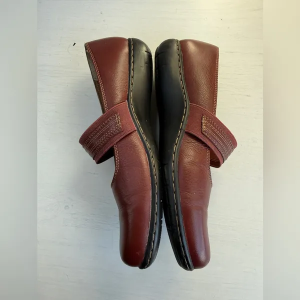 Clarks Active Air Burgundy Red Leather Mary Jane Shoes Women's 7W - Image 8
