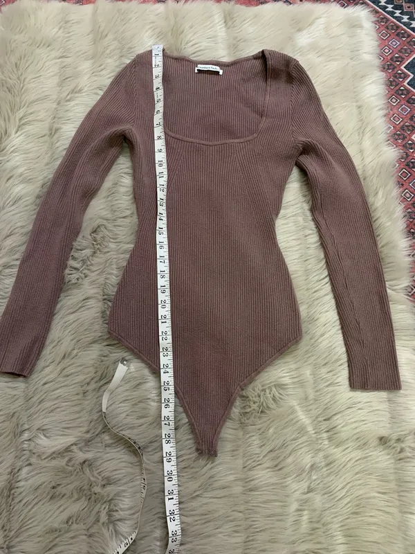 Abercrombie & Fitch Long Sleeve Seamless Rib Knit Bodysuit M - Image 5