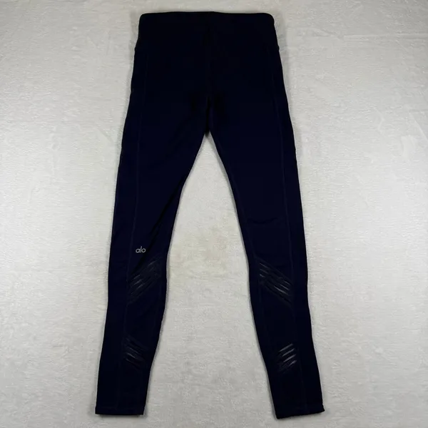 Alo‎ Yoga Womens Navy Blue Moto Mesh High Rise Full Length Leggings Size XS - Image 6
