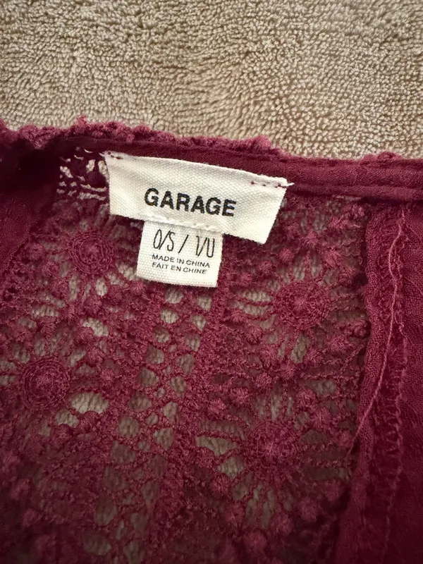 Maroon short sleeve cardigan Garage - Image 3