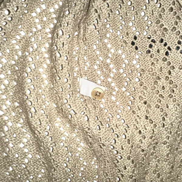 Abercrombie & Fitch Vintage Ramie Cotton Blend Knit Crochet Cardigan LARGE Y2K - Image 4