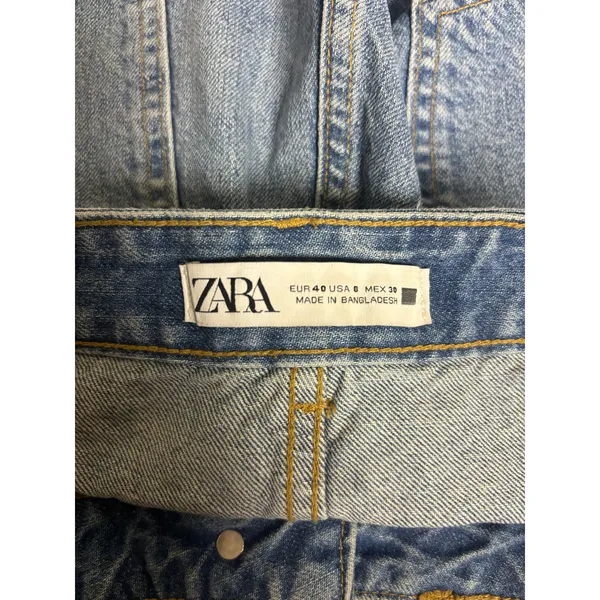 American Eagle Gingham Mini Skirt Size Large | Blue & White Check Linen Blend - Image 6