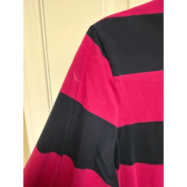 Ralph Lauren Sport Pink Navy Stripe 3/4 Sleeve Cotton Tee Pony Logo L - Image 5