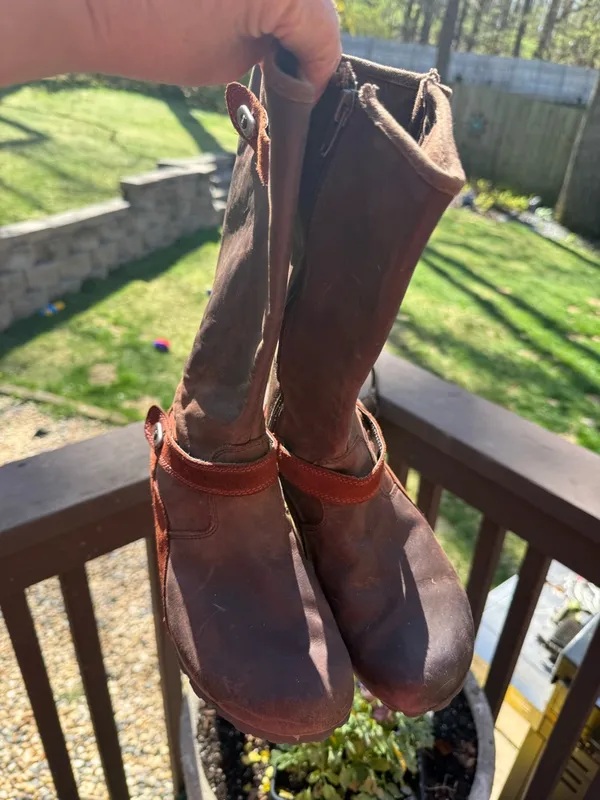 Womens 6.5 Merrell Select Fresh Dry Grip Leather Calf Boots Brown Leather J48380 - Image 4