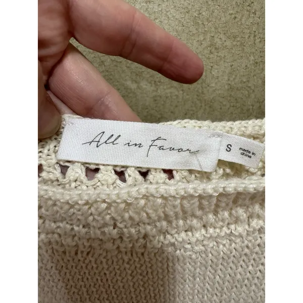 NEW Nordstrom ALL‎ IN FAVOR Crochet Minidress Bow Ties Beige Size Small - Image 4