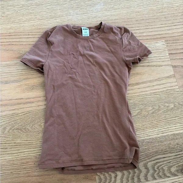 Victoria's Secret pink base stretch Brown shirt - Image 2