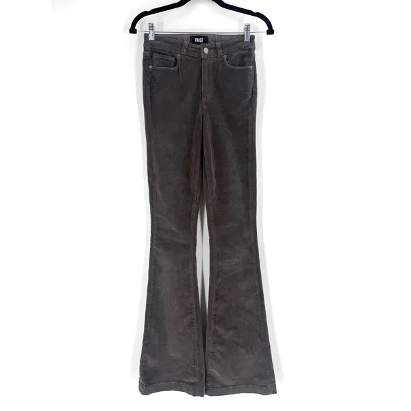 Paige‎ Bell Canyon Pants Womens 25 Gray Corduroy High Rise Flare Tall Boho Retro - Image 12