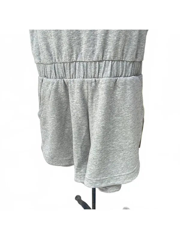 Nike Sportswear Varsity Short Romper NWT Grey Heather Size Medium - Image 7