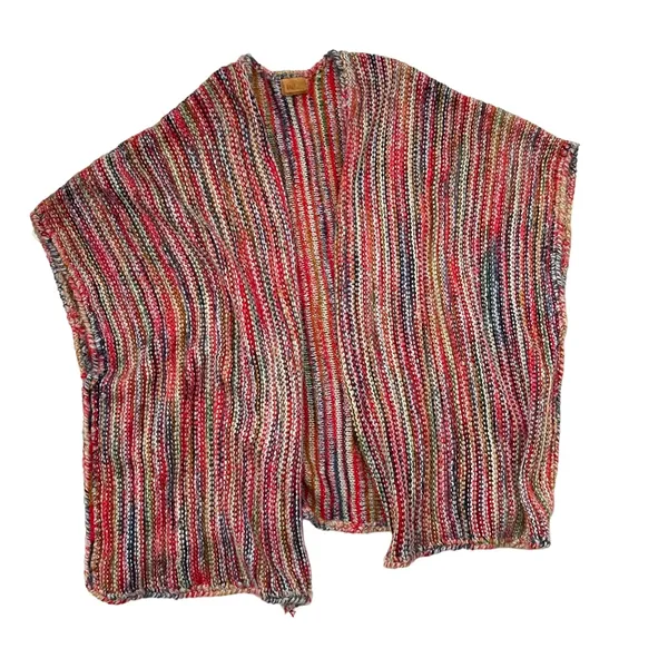 POL Red Rainbow Open Front Kimono Sweater M - Image 8