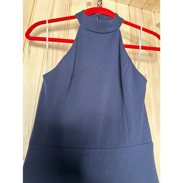 NWT Lulus Majestic Perfection Navy Blue Ruffle Halter Maxi Dress Flapper Dance M - Image 5
