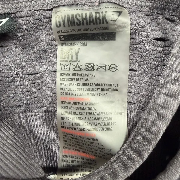 Gymshark Flex Strappy Sports Bra Small Gray/Purple Seamless Adjustable Strap - Image 4