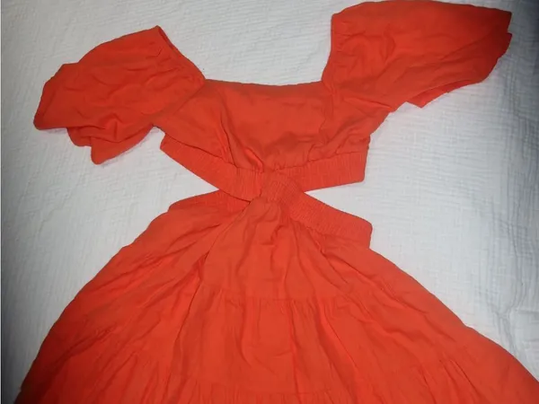 Velvet Tees Bright Orange Cutout Mini Dress - Image 2