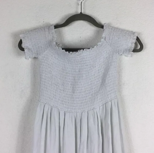Show Me Your MuMu Dolly Smocked White Mini Dress Medium - Image 4
