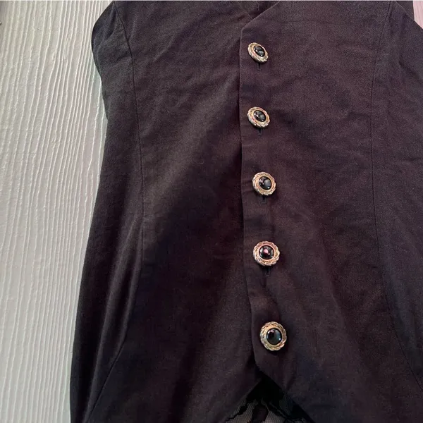 Vintage 80’s 90’s Black Lace-Up Jumpsuit‎ with Relaxed Fit sz 10 Carol Anderson - Image 4